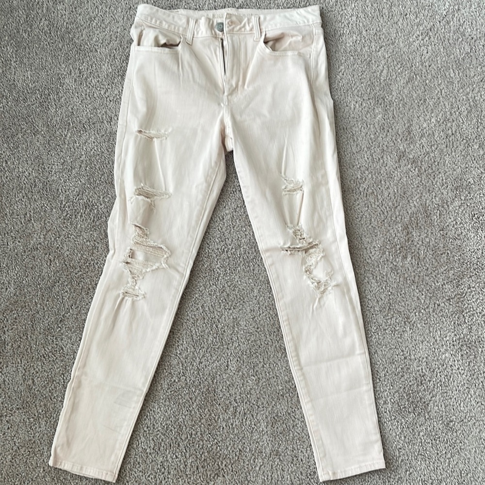 American Eagle Next Level Stretch LIGHT PINK/PEACH skinny jeans